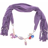 Шарф-колье, артикул SVB-006-190 . Трикотаж, металл золотого и серебряного тона, французкий пластик. Ручная работа. 70 х 160 см. Tantino, Россия