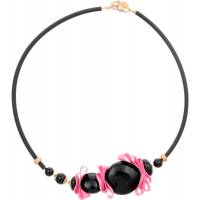 Колье "Кокетка". Муранское стекло, каучук, шелковые ленты, ручная работа. Murano, Италия (Венеция)