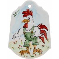 Панно "Веселый Петя-Петушок", настенный декор. Майолика, глазуровка, ручная работа. Maiolica Trifecta, Ярославль, Россия