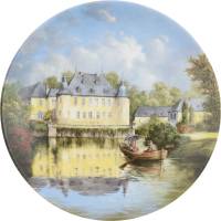 Декоративная тарелка "Гордый Дейк", Фарфор, винтаж, Royal Tettau, Германия, 1990 год