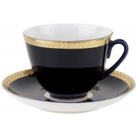 Чайная пара "Ночь. Колосок", Фарфор, ЛФЗ, СССР, вторая половина 20 века (с нюансом)