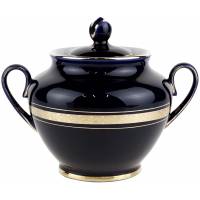 Сахарница "Ночь", Фарфор, винтаж, кобальтовое покрытие, ЛФЗ, СССР, вторая половина 20 века