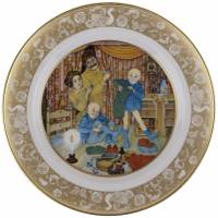 Декоративная тарелка "Домовые", Фарфор, Franklin porcelain, Германия, 1978 год