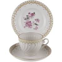 Кофейное трио "Принцесса", Фарфор, винтаж, ЛФЗ, Россия, конец 20 века