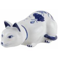 Статуэтка "Кошка", фарфор, Китай, длина 21 см, винтаж, вторая половина 20 века.