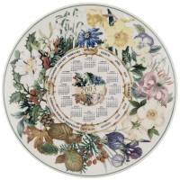 Декоративная тарелка "Цветочный календарь 2003", фарфор, Wedgwood, винтаж, Великобритания, 2003 г.