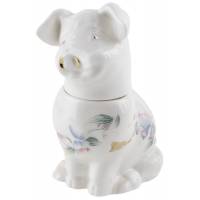Шкатулка для мелочей статуэтка "Свинка", Высота 8,5 см, Английский фарфор, Aynsley, Великобритания, 1980 гг.