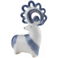 Статуэтка фарфорова "Овен", винтаж, Высота 13 см, ЛОЗ, СССР, вторая половина 20 века