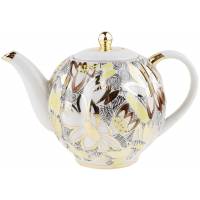 Чайник заварочный "Золотые ромашки", Фарфор, винтаж, ЛФЗ, СССР, вторая половина 20 века