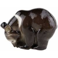 Статуэтка фарфоровая "Гималайский медведь (Первый гриб)", винтаж, высота 9 см, ЛФЗ, СССР, вторая половина 20 века